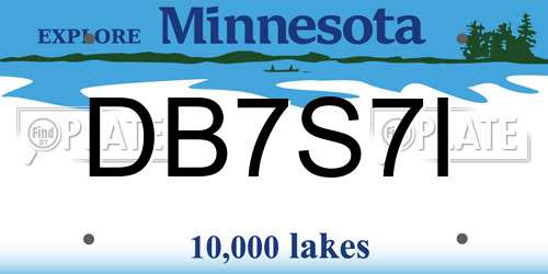 DB7S7I Minnesota License Plate