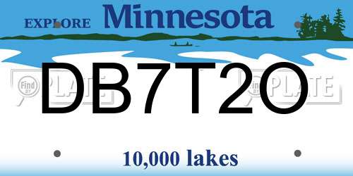 DB7T2O Minnesota License Plate