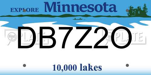DB7Z2O Minnesota License Plate