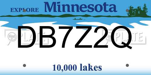 DB7Z2Q Minnesota License Plate