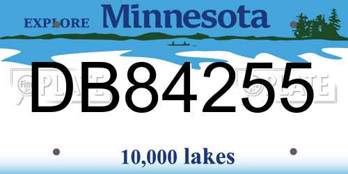 DB84255 Minnesota License Plate