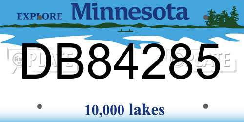 DB84285 Minnesota License Plate