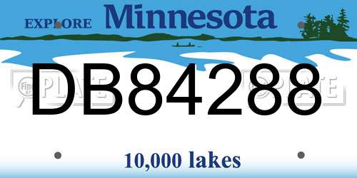 DB84288 Minnesota License Plate