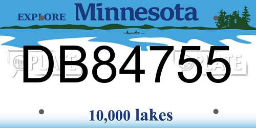 DB84755 Minnesota License Plate