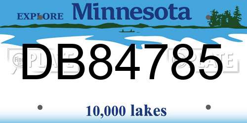 DB84785 Minnesota License Plate