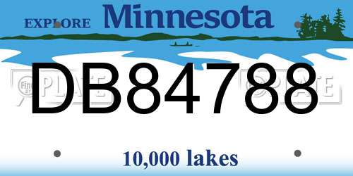 DB84788 Minnesota License Plate