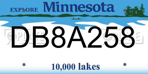 DB8A258 Minnesota License Plate
