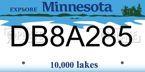 DB8A285 Minnesota License Plate