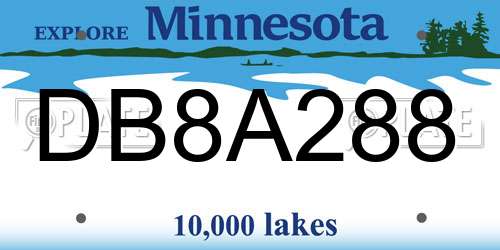 DB8A288 Minnesota License Plate