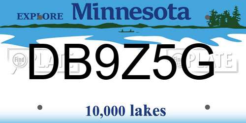 DB9Z5G Minnesota License Plate