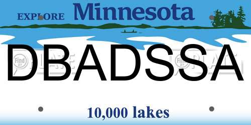 DBADSSA Minnesota License Plate