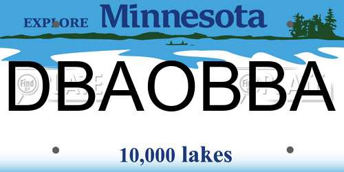DBAOBBA Minnesota License Plate