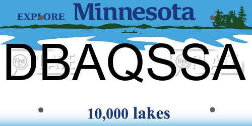 DBAQSSA Minnesota License Plate