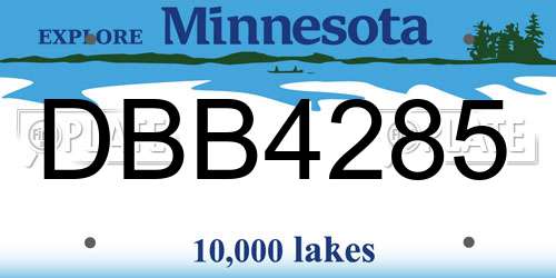 DBB4285 Minnesota License Plate