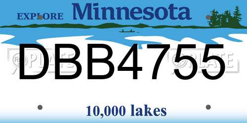 DBB4755 Minnesota License Plate