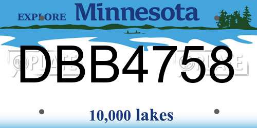DBB4758 Minnesota License Plate