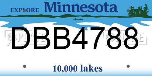 DBB4788 Minnesota License Plate