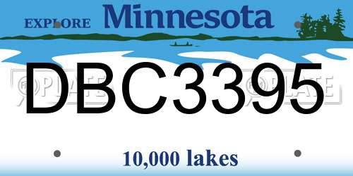 DBC3395 Minnesota License Plate