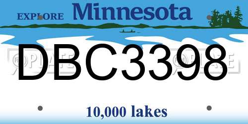DBC3398 Minnesota License Plate