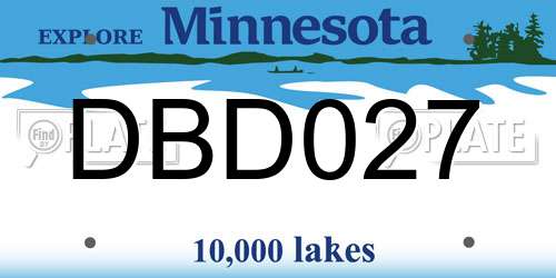 DBD027 Minnesota License Plate