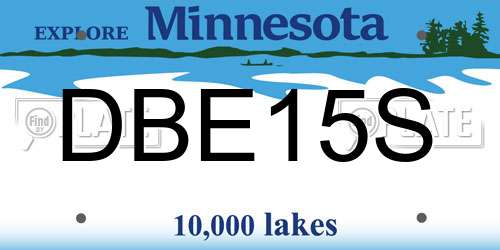 DBE15S Minnesota License Plate
