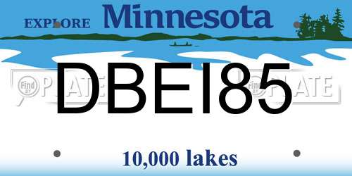 DBEI85 Minnesota License Plate
