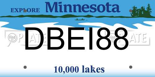 DBEI88 Minnesota License Plate