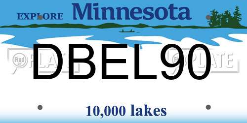 DBEL90 Minnesota License Plate