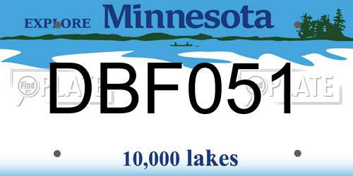 DBF051 Minnesota License Plate