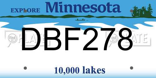 DBF278 Minnesota License Plate