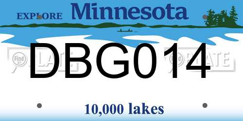DBG014 Minnesota License Plate