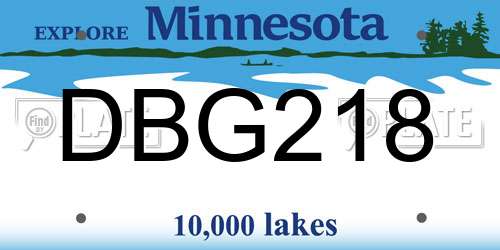DBG218 Minnesota License Plate