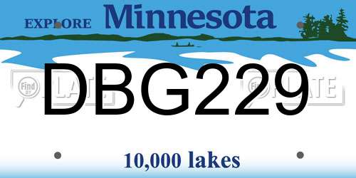 DBG229 Minnesota License Plate