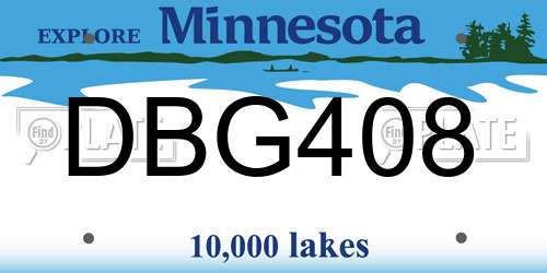 DBG408 Minnesota License Plate
