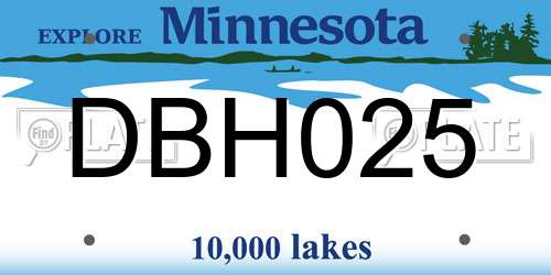DBH025 Minnesota License Plate