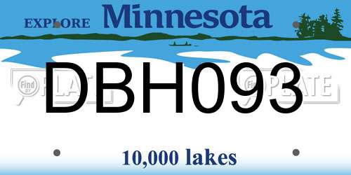 DBH093 Minnesota License Plate