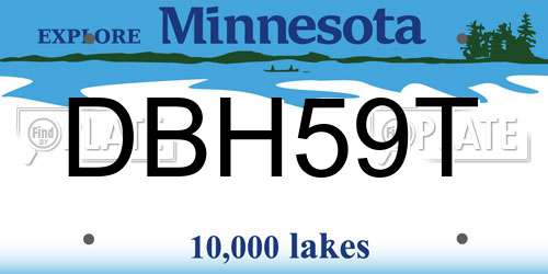 DBH59T Minnesota License Plate