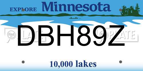 DBH89Z Minnesota License Plate