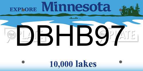 DBHB97 Minnesota License Plate