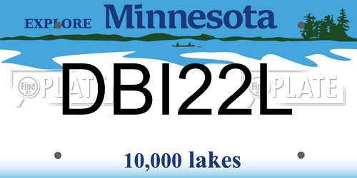 DBI22L Minnesota License Plate