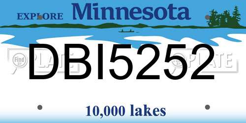 DBI5252 Minnesota License Plate