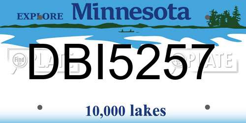 DBI5257 Minnesota License Plate