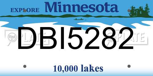 DBI5282 Minnesota License Plate