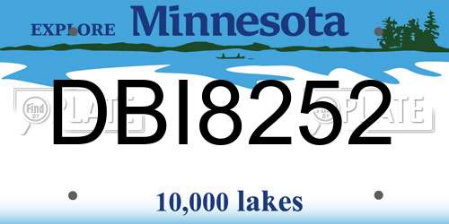 DBI8252 Minnesota License Plate