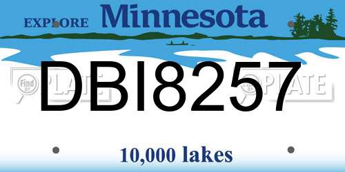 DBI8257 Minnesota License Plate