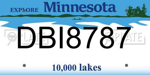 DBI8787 Minnesota License Plate