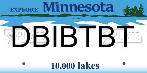 DBIBTBT Minnesota License Plate