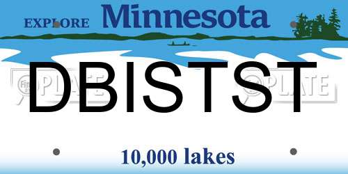 DBISTST Minnesota License Plate