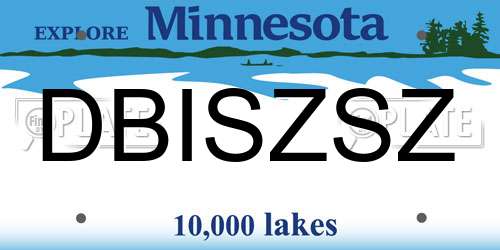 DBISZSZ Minnesota License Plate