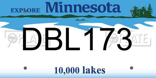 DBL173 Minnesota License Plate